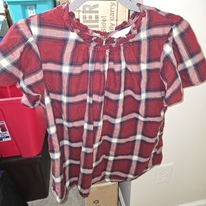 Plaid Kids Shirt in Red and White